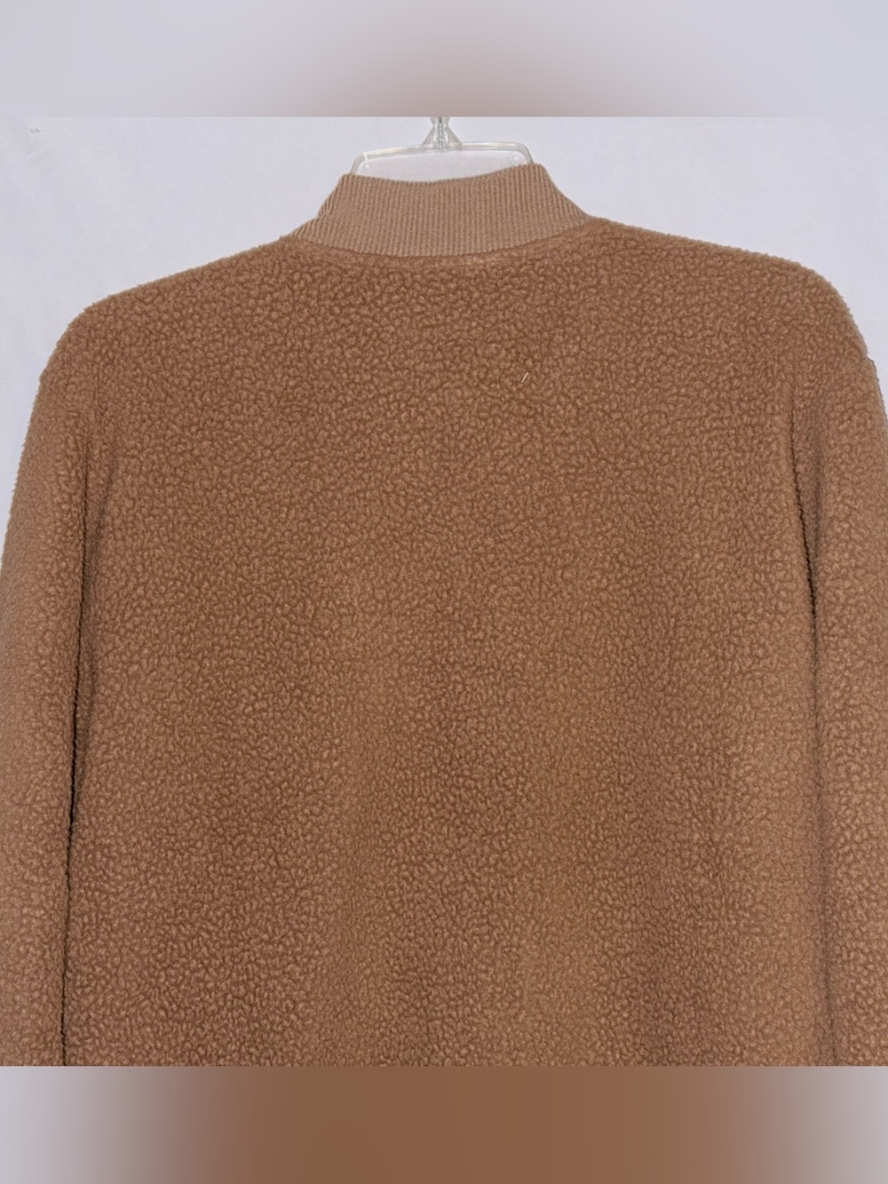 Eddie Bauer Camel Faux Shearling Bomber Jacket size Medium - Picture 9 of 13